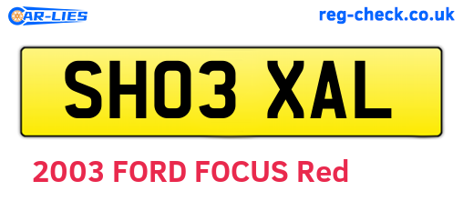 SH03XAL are the vehicle registration plates.