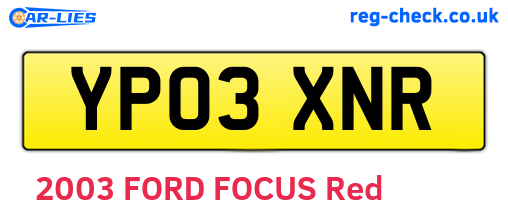 YP03XNR are the vehicle registration plates.