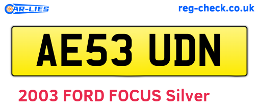 AE53UDN are the vehicle registration plates.