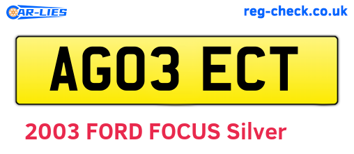 AG03ECT are the vehicle registration plates.