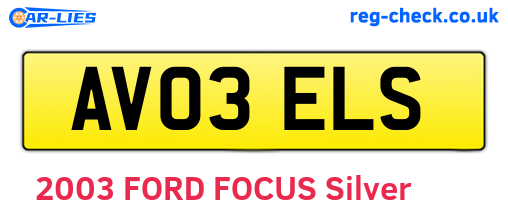 AV03ELS are the vehicle registration plates.