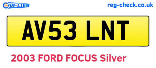 AV53LNT are the vehicle registration plates.