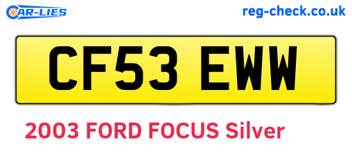 CF53EWW are the vehicle registration plates.