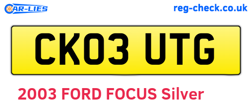 CK03UTG are the vehicle registration plates.