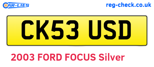 CK53USD are the vehicle registration plates.