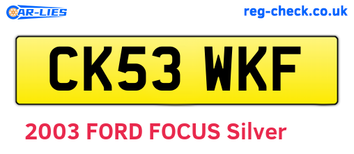 CK53WKF are the vehicle registration plates.