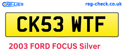 CK53WTF are the vehicle registration plates.