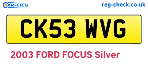 CK53WVG are the vehicle registration plates.