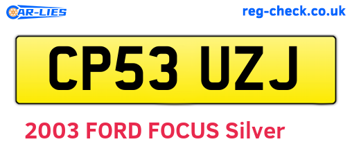 CP53UZJ are the vehicle registration plates.
