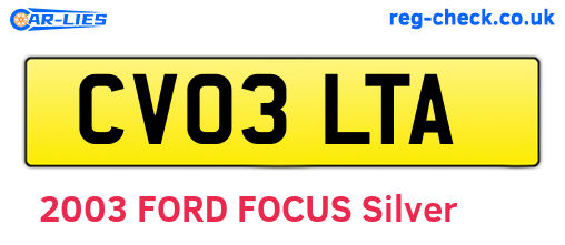 CV03LTA are the vehicle registration plates.