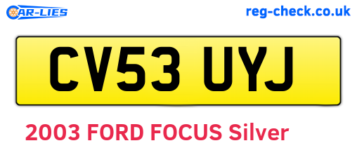 CV53UYJ are the vehicle registration plates.