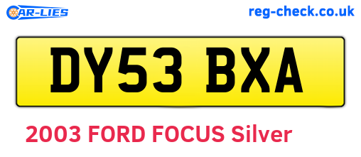 DY53BXA are the vehicle registration plates.