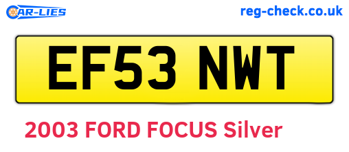 EF53NWT are the vehicle registration plates.