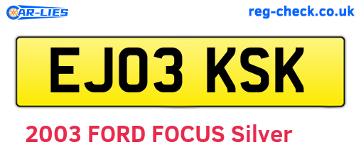 EJ03KSK are the vehicle registration plates.