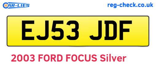 EJ53JDF are the vehicle registration plates.