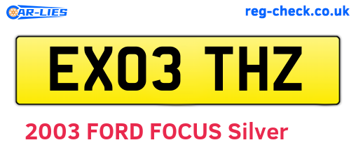 EX03THZ are the vehicle registration plates.