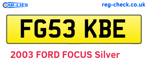 FG53KBE are the vehicle registration plates.