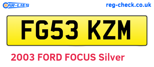 FG53KZM are the vehicle registration plates.