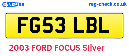 FG53LBL are the vehicle registration plates.