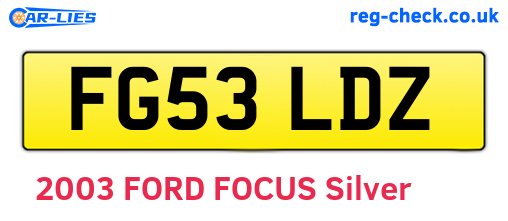 FG53LDZ are the vehicle registration plates.