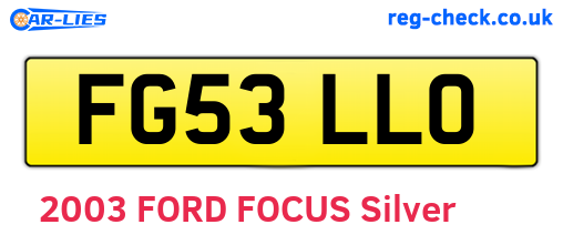 FG53LLO are the vehicle registration plates.