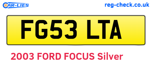 FG53LTA are the vehicle registration plates.