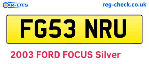 FG53NRU are the vehicle registration plates.