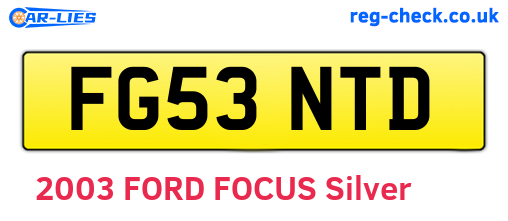 FG53NTD are the vehicle registration plates.