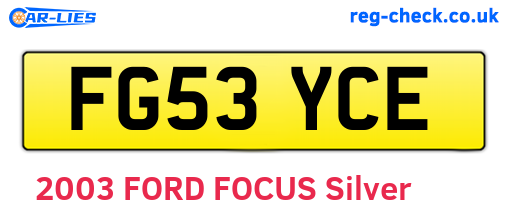 FG53YCE are the vehicle registration plates.