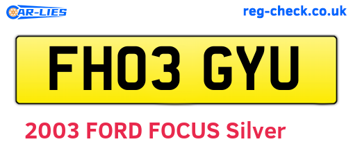 FH03GYU are the vehicle registration plates.