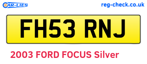 FH53RNJ are the vehicle registration plates.
