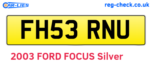FH53RNU are the vehicle registration plates.