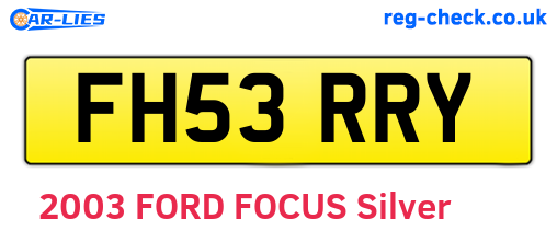 FH53RRY are the vehicle registration plates.