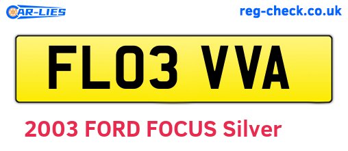 FL03VVA are the vehicle registration plates.