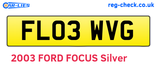 FL03WVG are the vehicle registration plates.