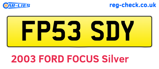 FP53SDY are the vehicle registration plates.