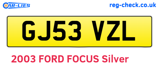 GJ53VZL are the vehicle registration plates.