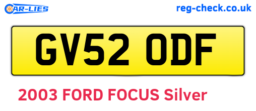 GV52ODF are the vehicle registration plates.