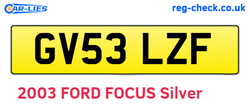 GV53LZF are the vehicle registration plates.