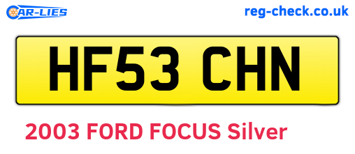HF53CHN are the vehicle registration plates.