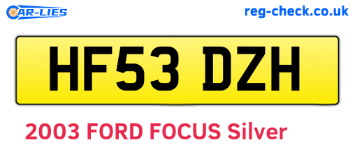 HF53DZH are the vehicle registration plates.