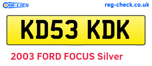 KD53KDK are the vehicle registration plates.