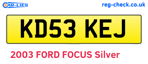 KD53KEJ are the vehicle registration plates.