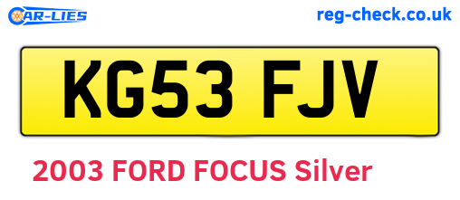 KG53FJV are the vehicle registration plates.