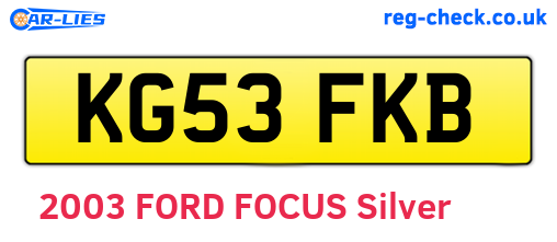 KG53FKB are the vehicle registration plates.