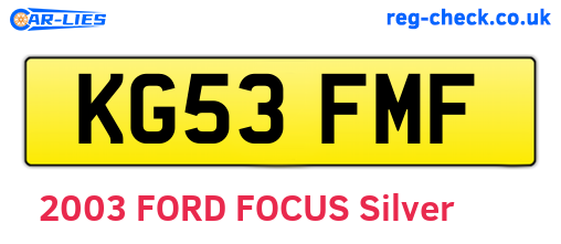 KG53FMF are the vehicle registration plates.