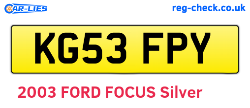 KG53FPY are the vehicle registration plates.