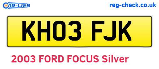 KH03FJK are the vehicle registration plates.