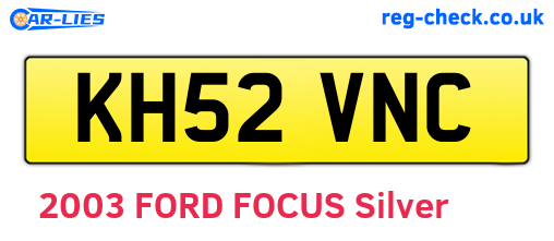 KH52VNC are the vehicle registration plates.