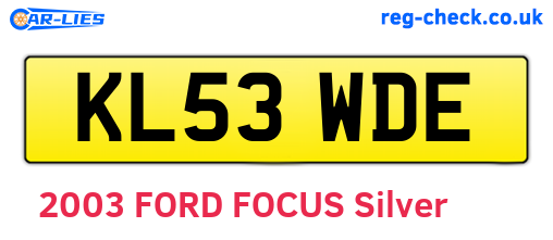 KL53WDE are the vehicle registration plates.